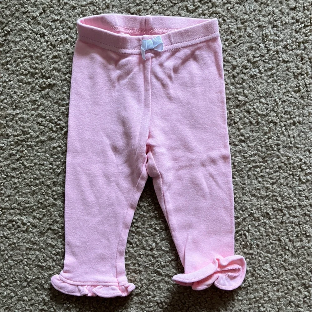 Gymboree Pink and Green Striped Dress with Leggings